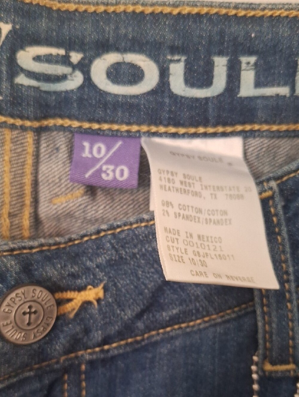 Women's Gypsy Soule Embroidered Jeans in Blue Size 10 - Picture 2 of 5